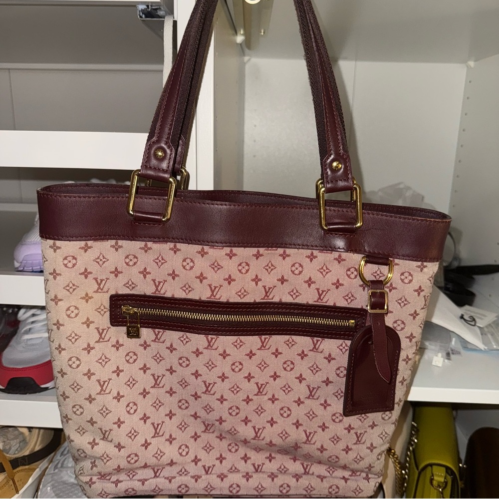 Louis Vuitton Monogram Mini Lin Lucille GM Tote Shoulder Bag Vintage